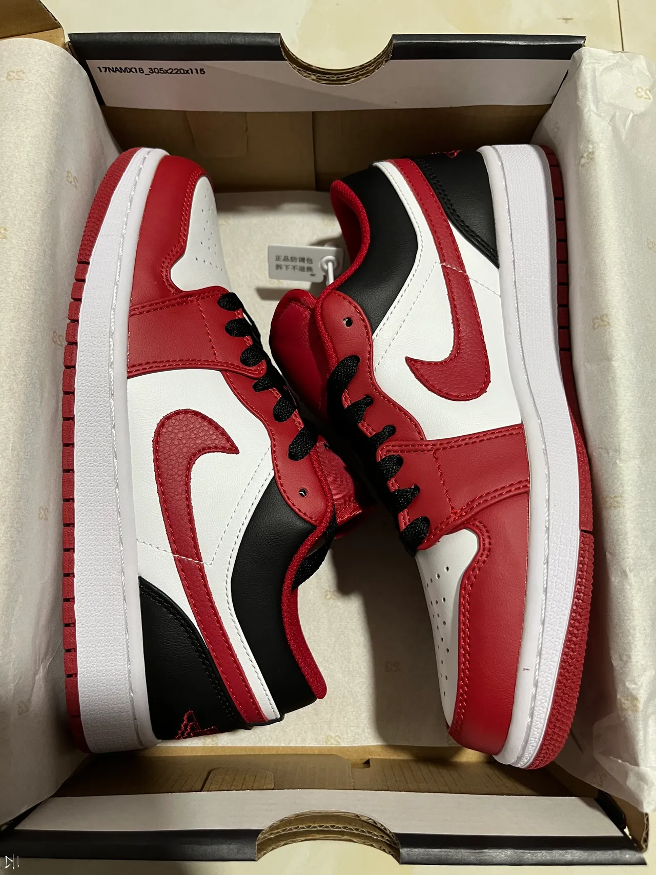 Air Jordan 1 Low White Red Black Basketball Shoes 7