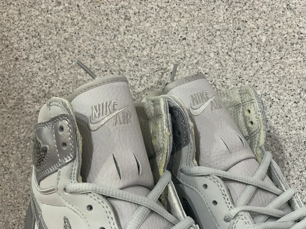 Air Jordan 1 Metallic Silver High-Top Basketball Shoes 4