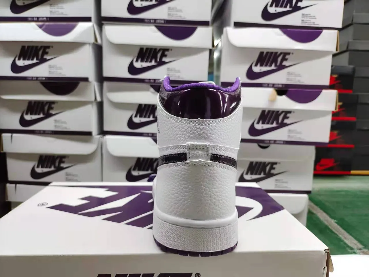 Air Jordan 1 White Purple Basketball Shoes 3