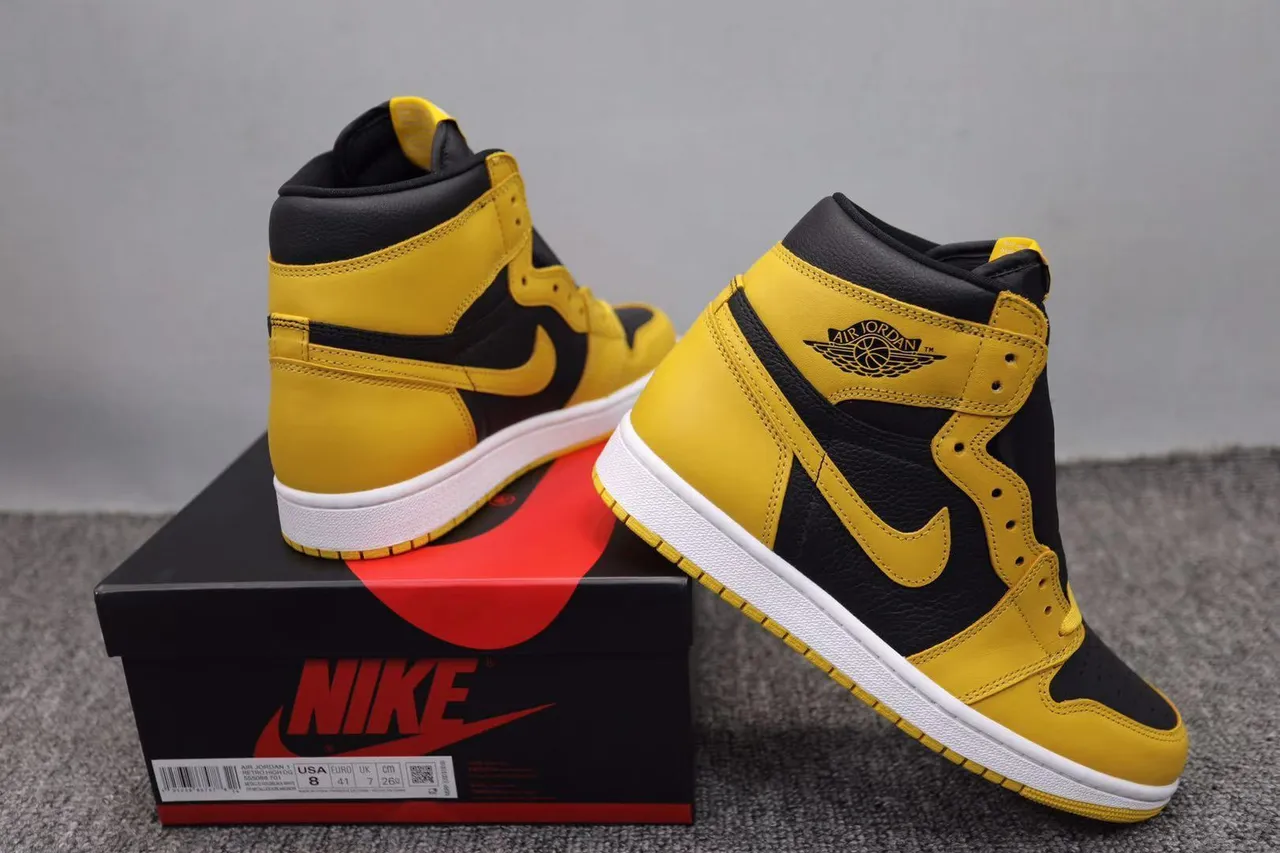Air Jordan 1 Yellow and Black Basketball Shoes 6