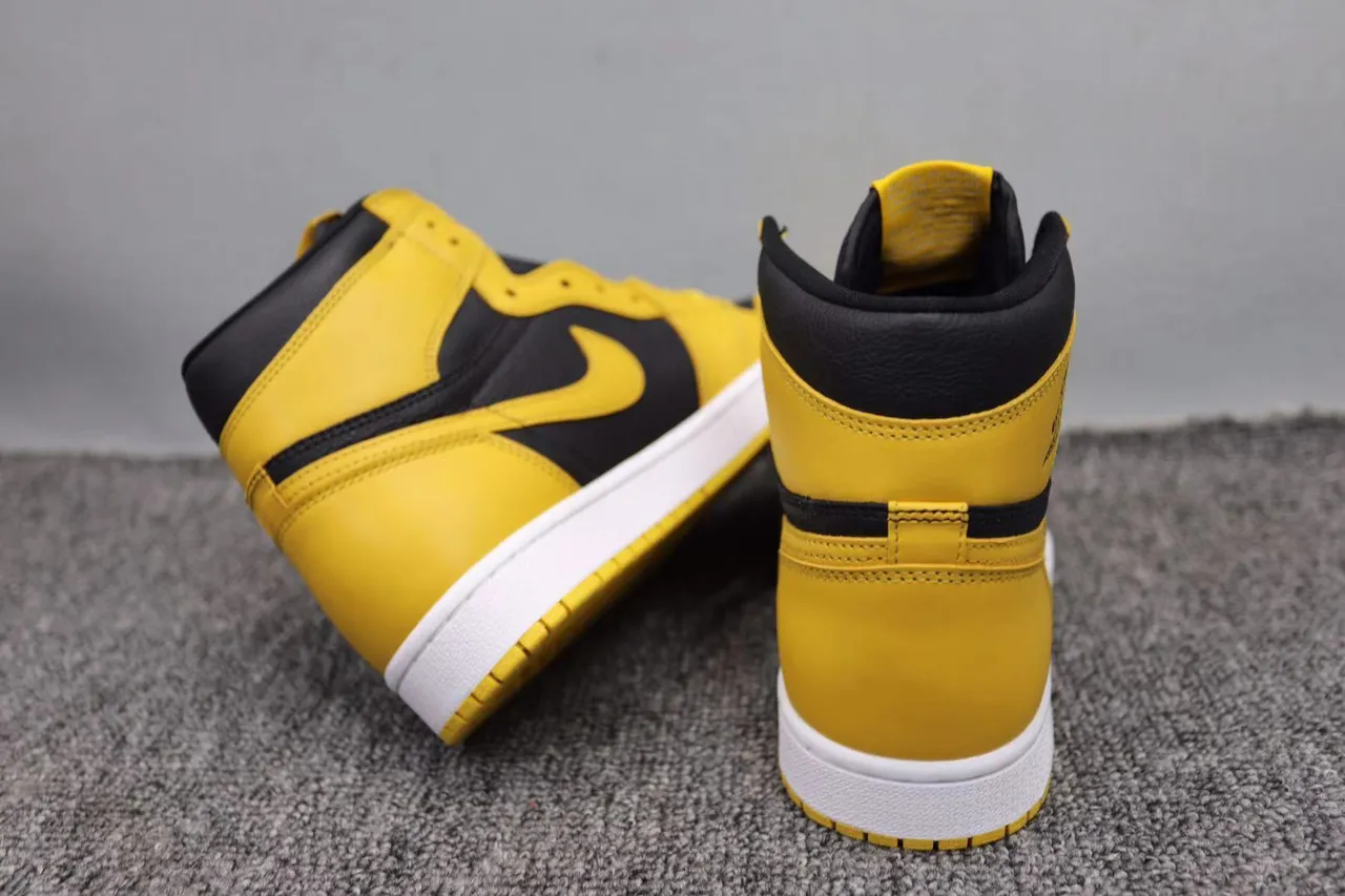 Air Jordan 1 Yellow and Black Basketball Shoes 7