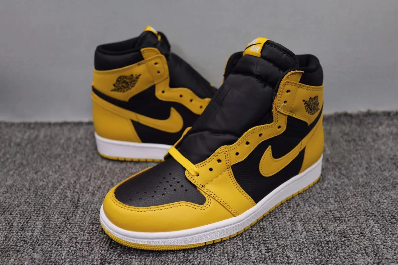 Air Jordan 1 Yellow and Black Basketball Shoes 8