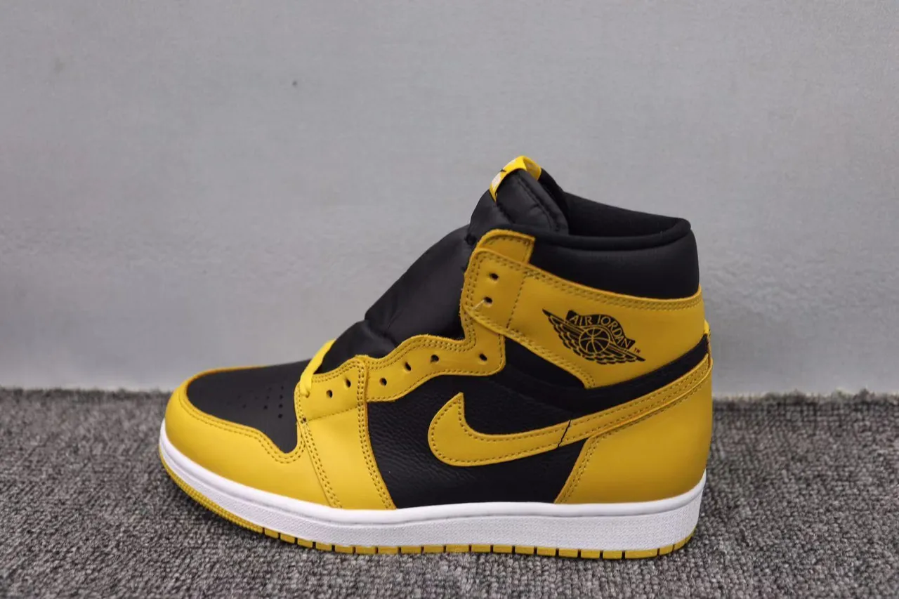 Air Jordan 1 Yellow and Black Basketball Shoes 10