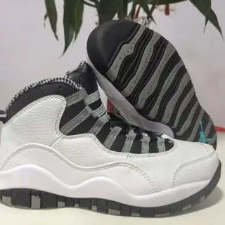 Air Jordan 10 White Black Gray Basketball Shoes