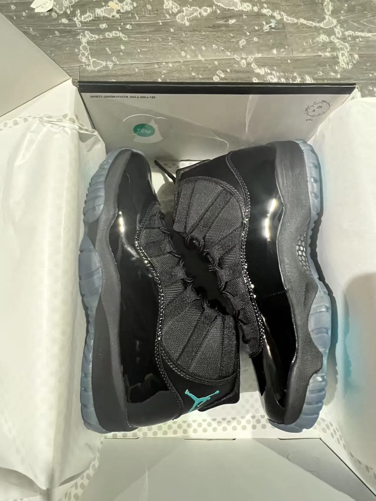Air Jordan 11 Tênis de Basquete Preto Turquesa 8