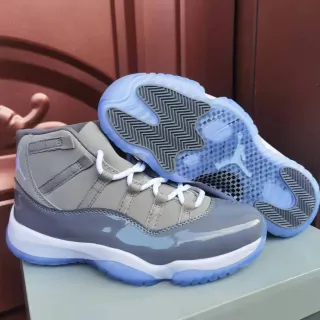 Air Jordan 11 Gray Blue High-Top Patent Leather Toe Basketball Shoes