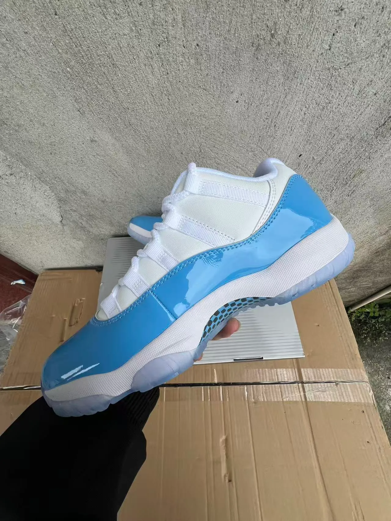 Air Jordan 11 Light Blue Patent Leather Basketball Shoes 5