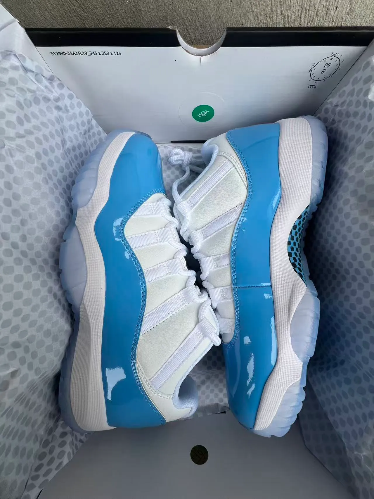 Air Jordan 11 Light Blue Patent Leather Basketball Shoes 9