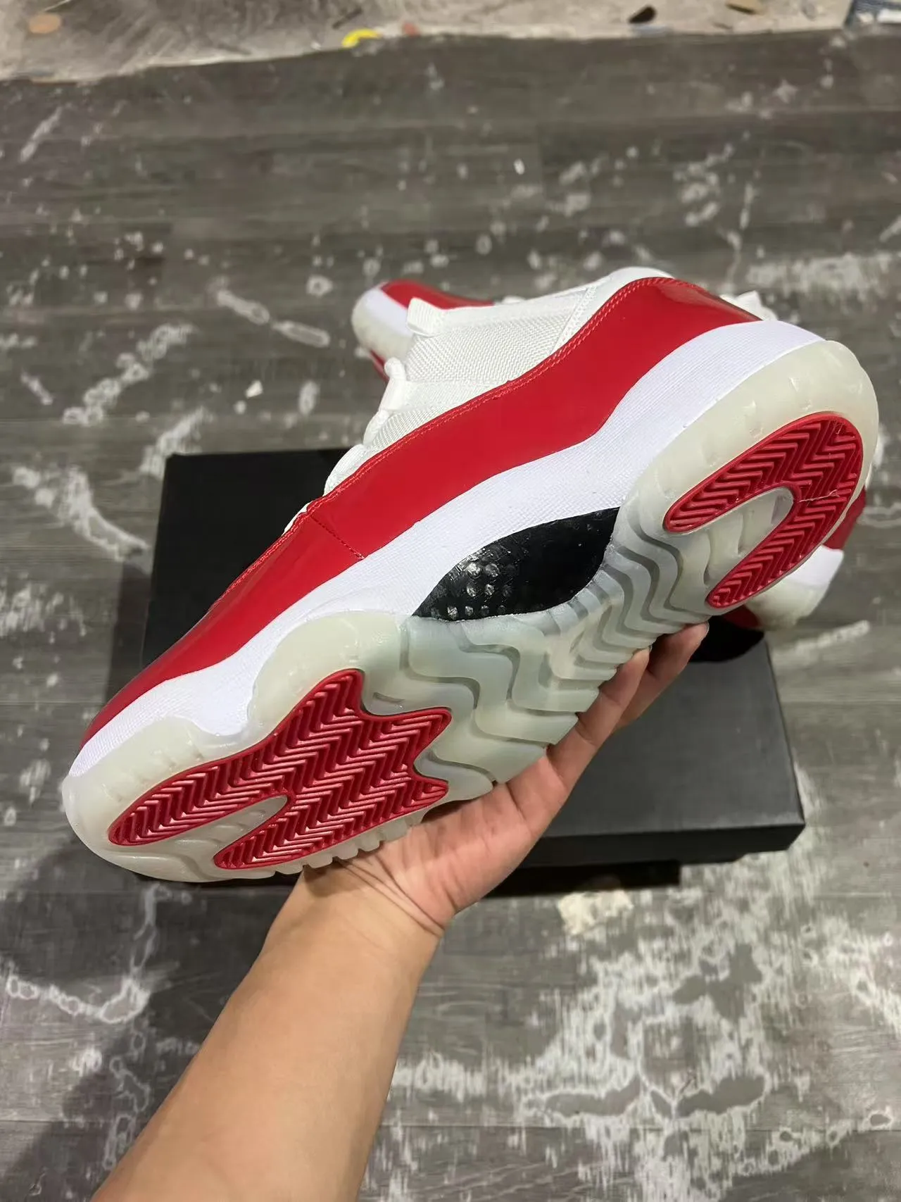 Air Jordan 11 Red and White Patent Leather Basketball Shoes 6