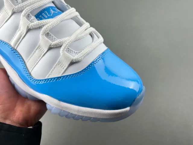 Air Jordan 11 White and Blue Patent Leather Basketball Shoes 2