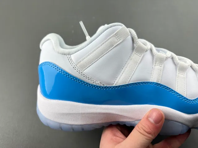 Air Jordan 11 White and Blue Patent Leather Basketball Shoes 3