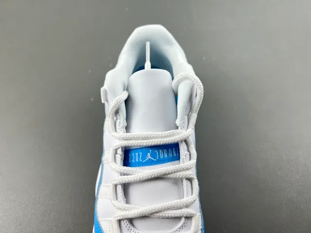 Air Jordan 11 White and Blue Patent Leather Basketball Shoes 5