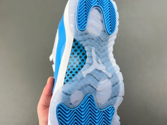 Air Jordan 11 White and Blue Patent Leather Basketball Shoes 8