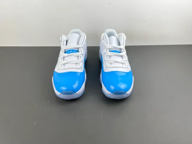Air Jordan 11 White and Blue Patent Leather Basketball Shoes 10