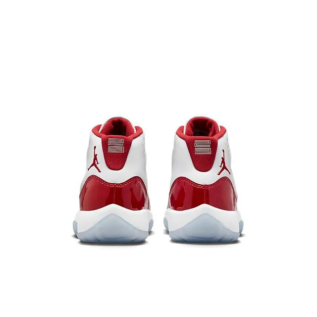 Air Jordan 11 White and Deep Red Patent Leather Basketball Shoes 2