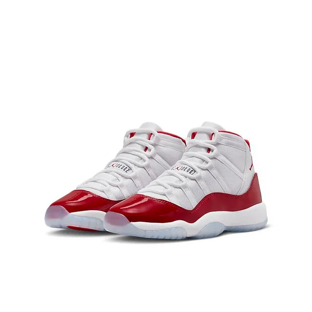 Air Jordan 11 White and Deep Red Patent Leather Basketball Shoes 3