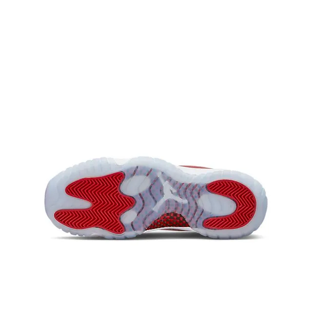 Air Jordan 11 White and Deep Red Patent Leather Basketball Shoes 6