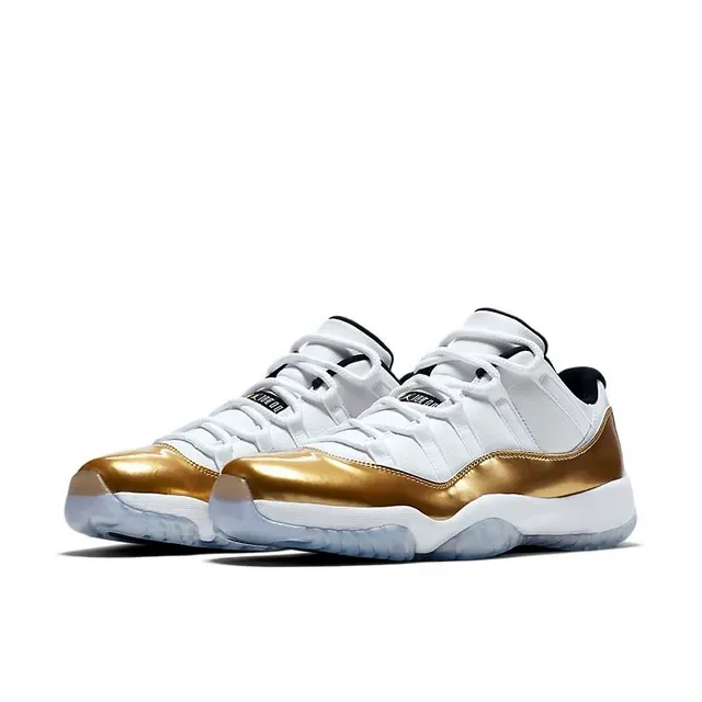 Air Jordan 11 Chaussures de Basketball Blanc Métallique Doré 3