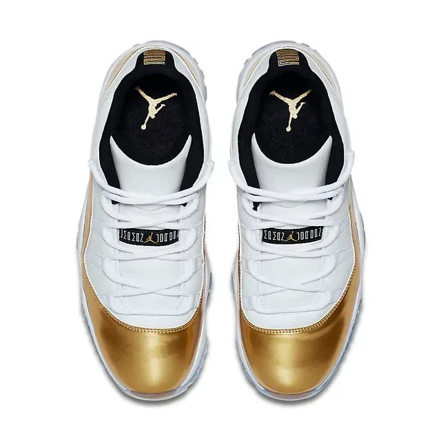 Air Jordan 11 Chaussures de Basketball Blanc Métallique Doré 4