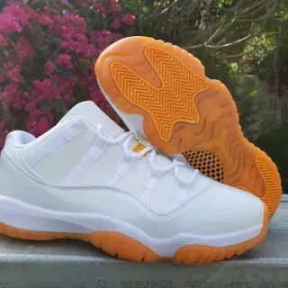 Air Jordan 11 White Orange Sole Basketball Shoes