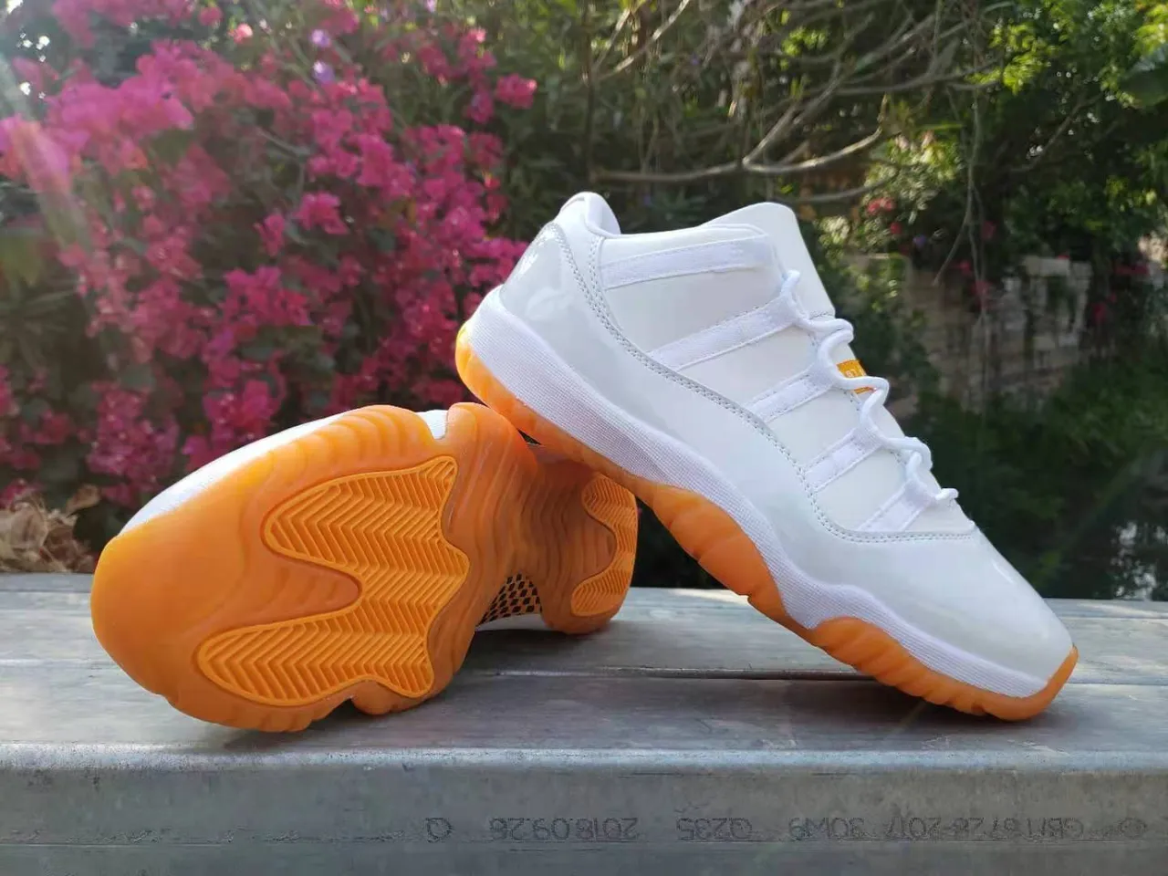 Air Jordan 11 White Orange Sole Basketball Shoes 2