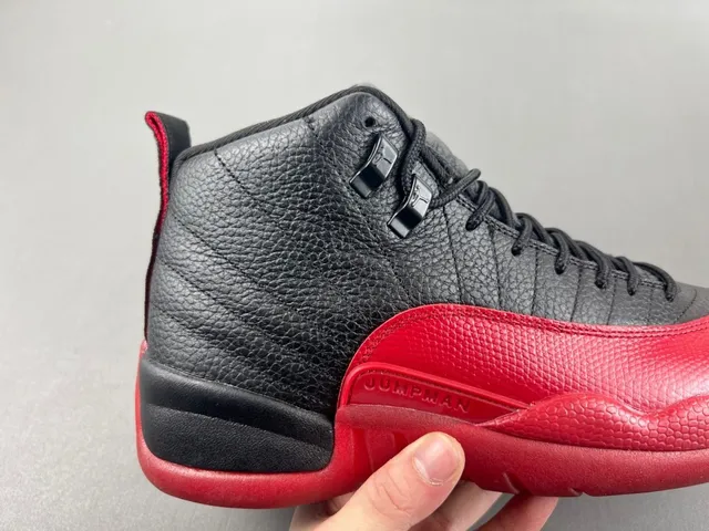 Air Jordan 12 Black and Red Basketball Shoes 3