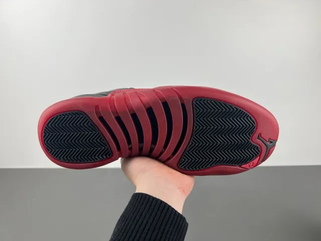 Air Jordan 12 Black and Red Basketball Shoes 9