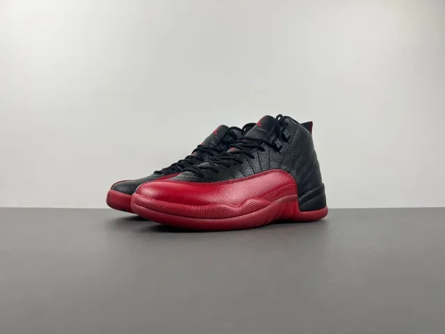 Air Jordan 12 Black and Red Basketball Shoes 11