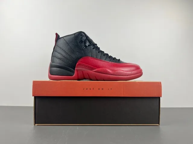 Air Jordan 12 Black and Red Basketball Shoes 16