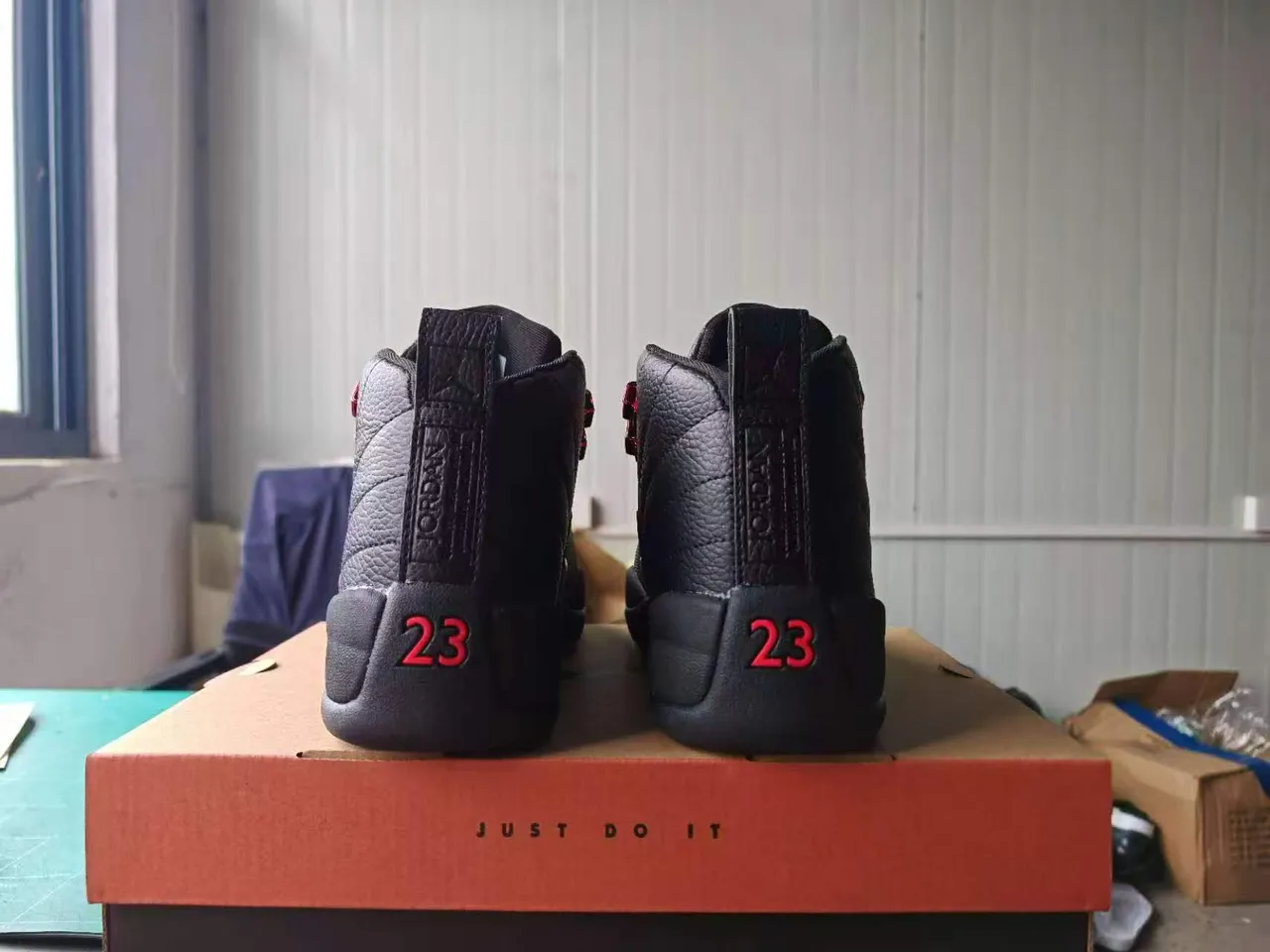 Air Jordan 12 Black Red Basketball Shoes 2