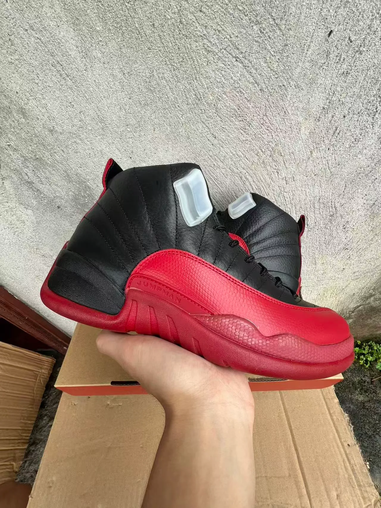 Air Jordan 12 Black Red Quilted Leather Basketball Shoes 2