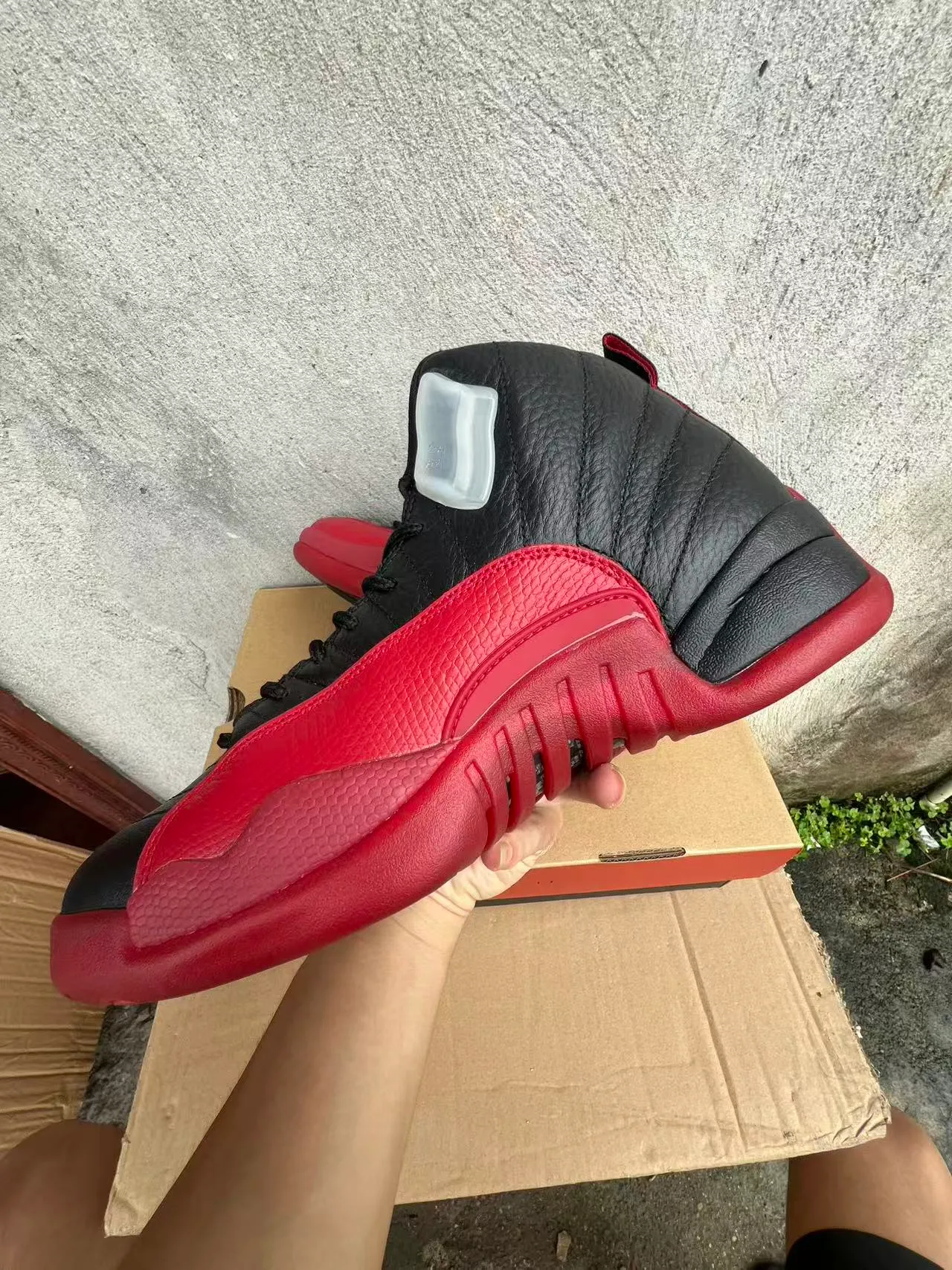 Air Jordan 12 Black Red Quilted Leather Basketball Shoes 5