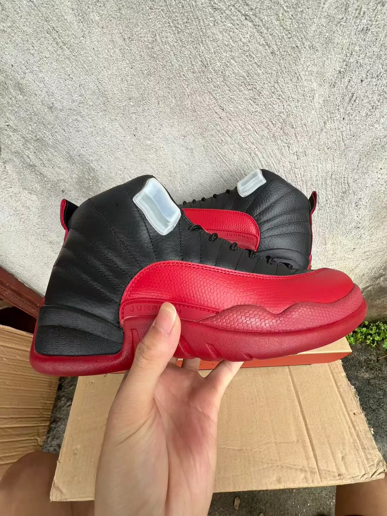 Air Jordan 12 Black Red Quilted Leather Basketball Shoes 7