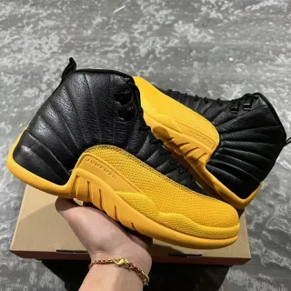 Air Jordan 12 Black Yellow Basketball Shoes