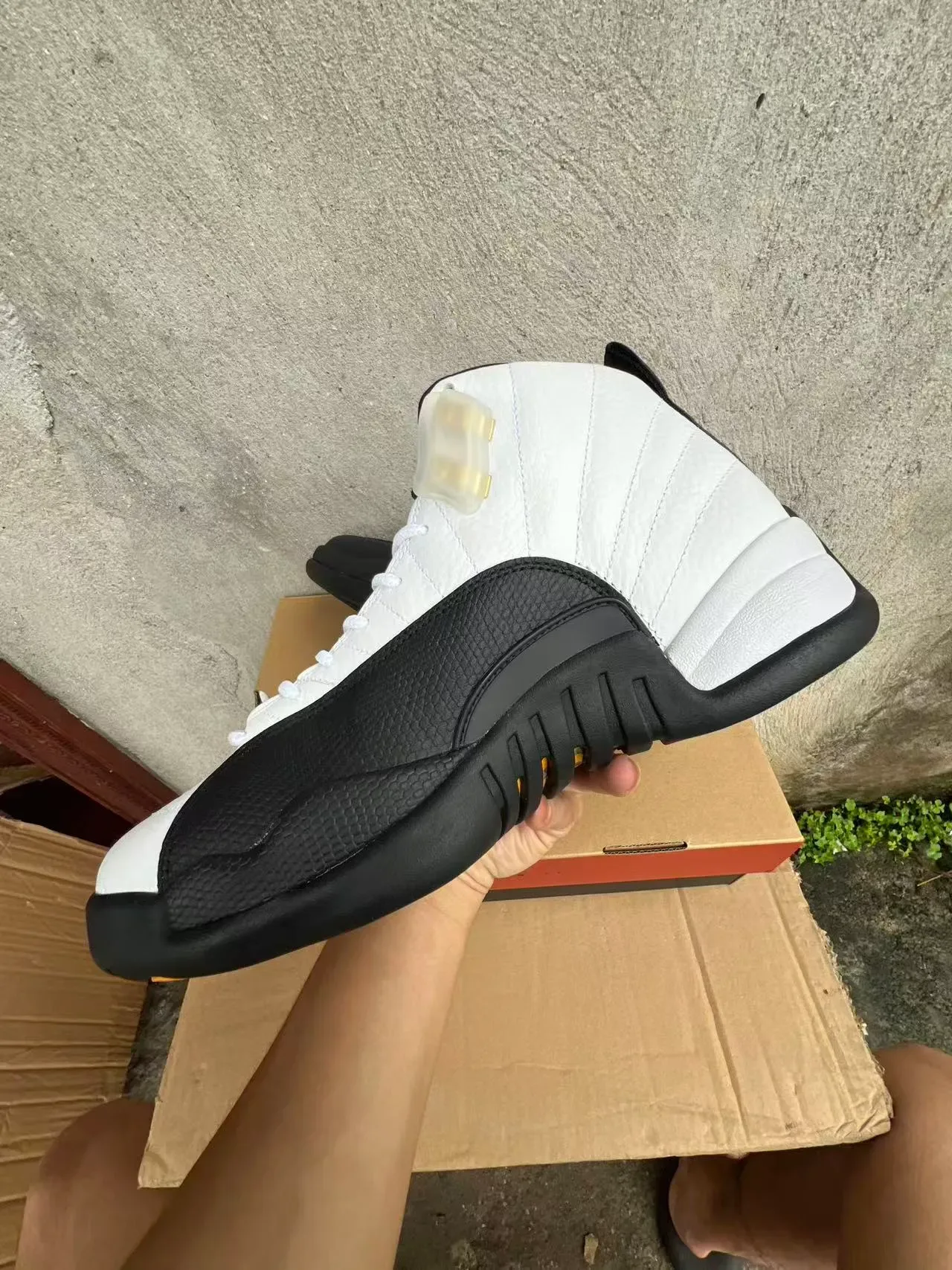 Air Jordan 12 Chaussures de Basket Blanc et Noir 5