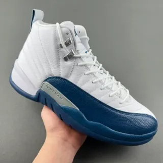 Air Jordan 12 White Navy Basketball Shoes