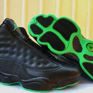 Air Jordan 13 Black Neon Green Basketball Shoes