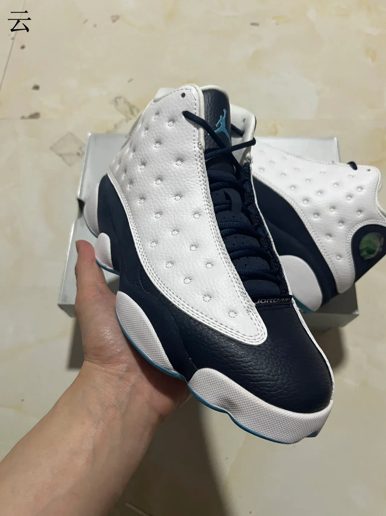 Air Jordan 13 White Navy Basketball Shoes 2