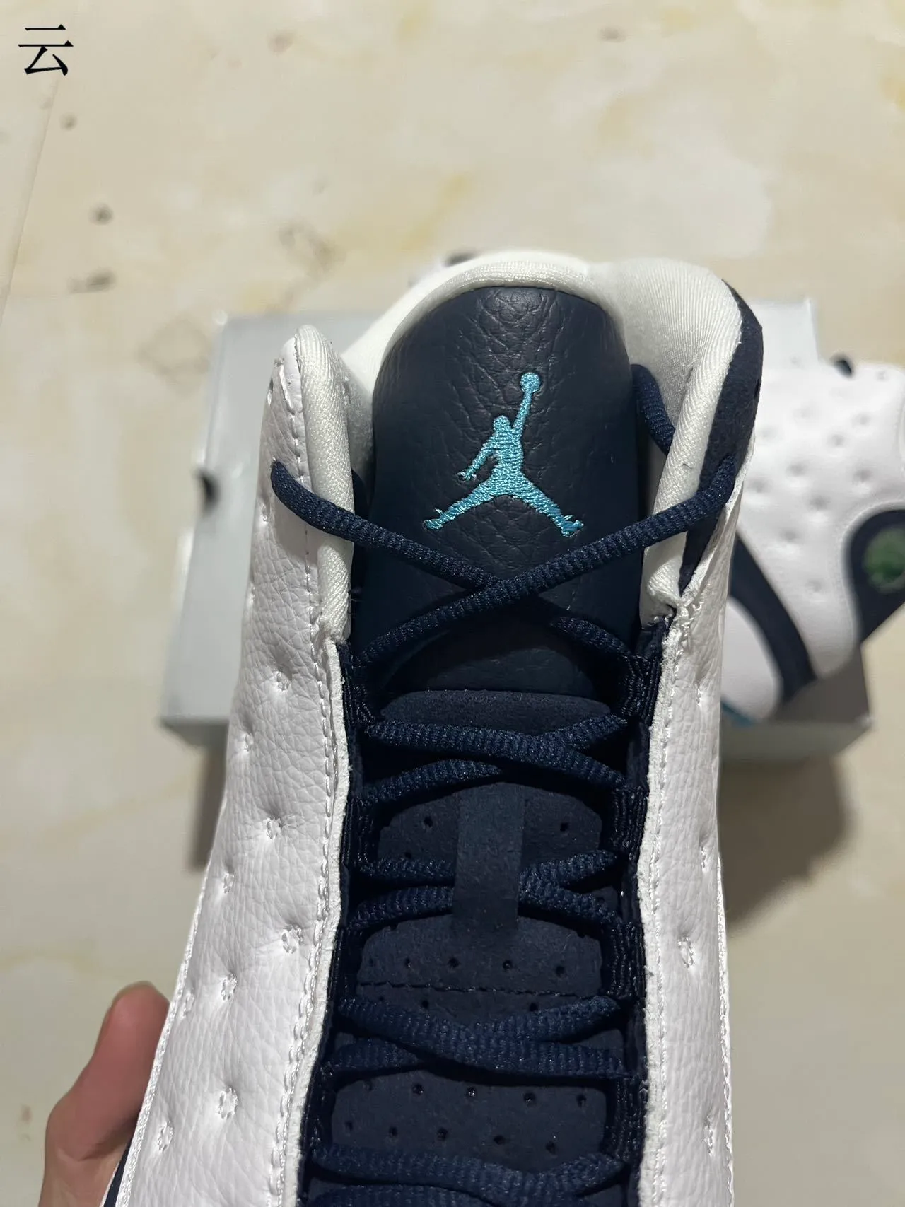 Air Jordan 13 White Navy Basketball Shoes 4