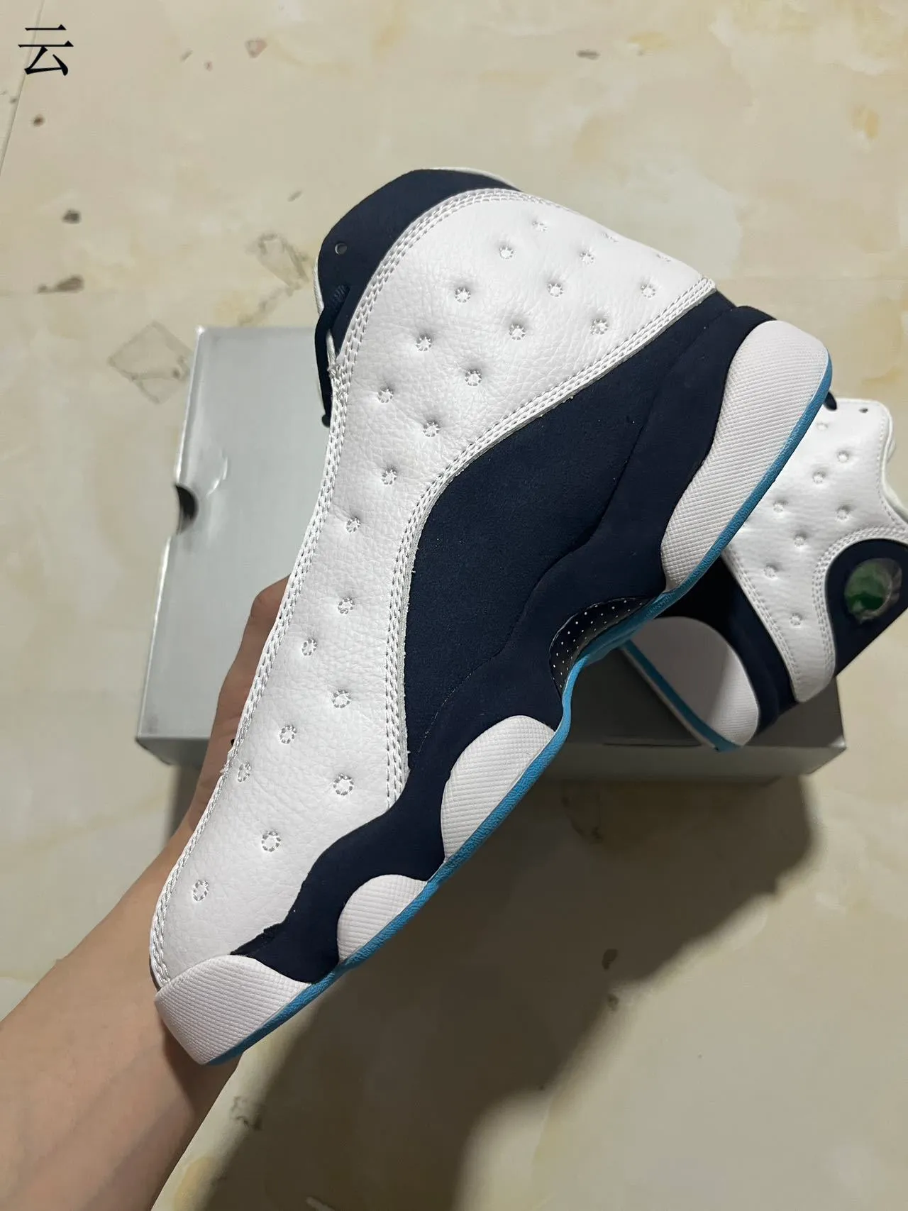 Air Jordan 13 White Navy Basketball Shoes 5