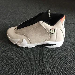 Air Jordan 14 Beige Suede Black White Basketball Shoes