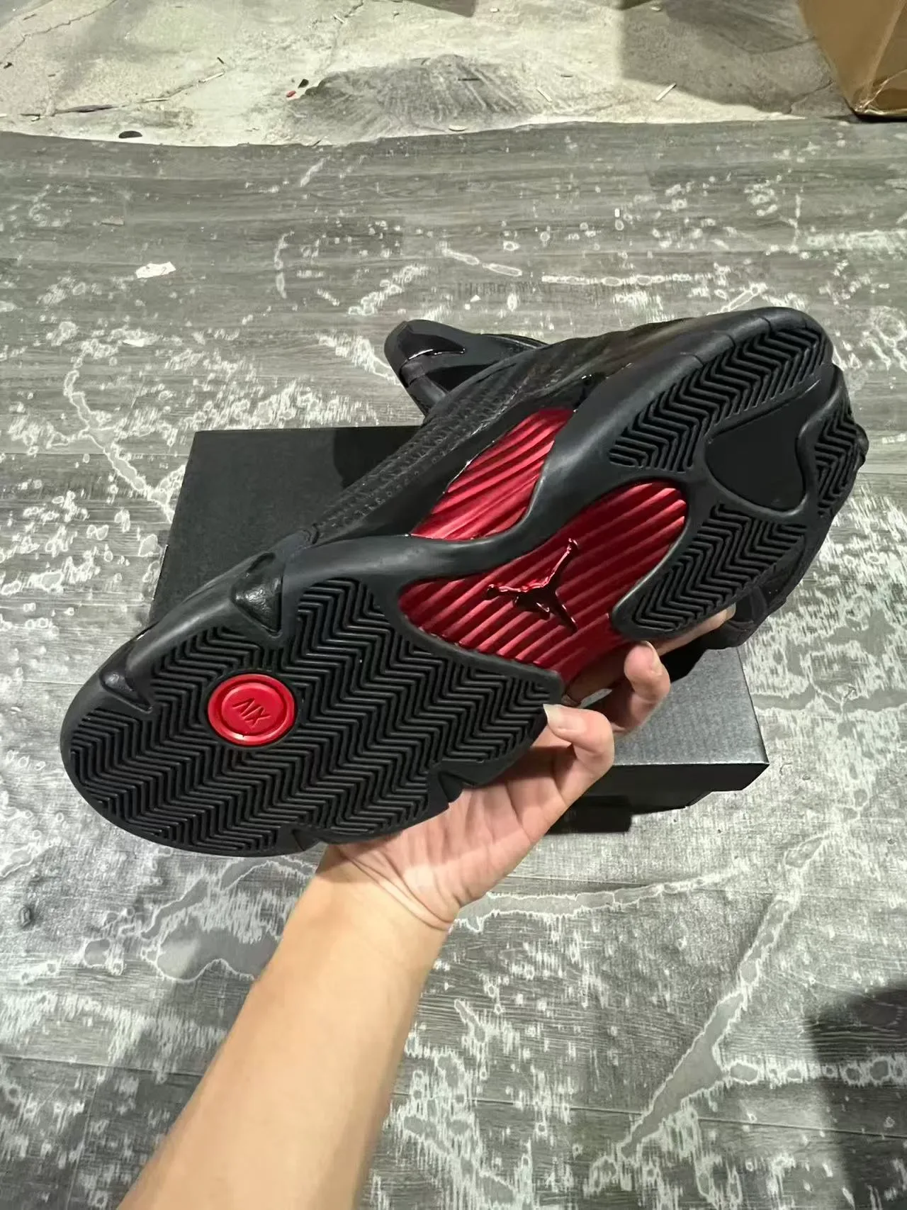 Air Jordan 14 Noir Rouge Ferrari Collaboration Chaussures de Basketball 6