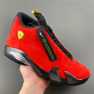Air Jordan 14 Ferrari Red Suede Basketball Shoes
