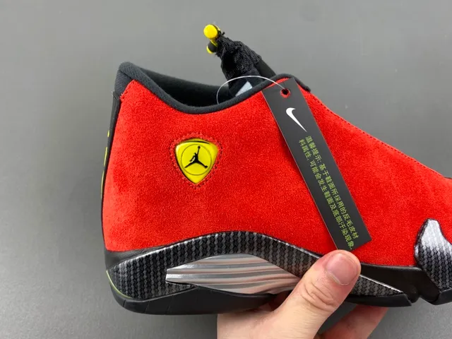 Air Jordan 14 Ferrari Red Suede Basketball Shoes 3