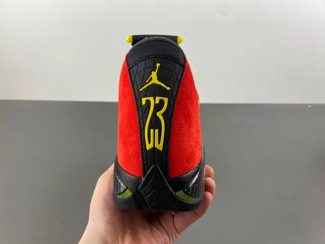 Air Jordan 14 Ferrari Red Suede Basketball Shoes 4