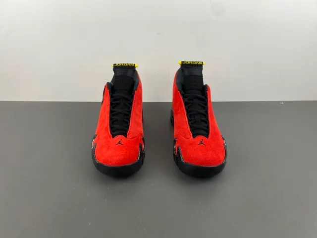 Air Jordan 14 Ferrari Red Suede Basketball Shoes 11