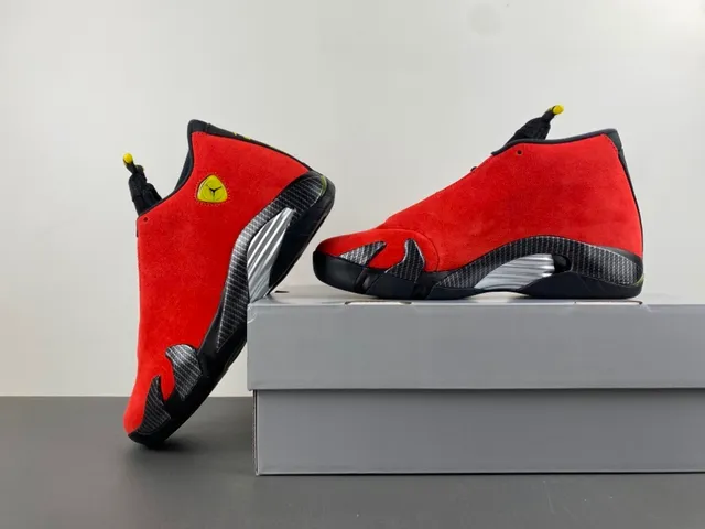 Air Jordan 14 Ferrari Red Suede Basketball Shoes 14