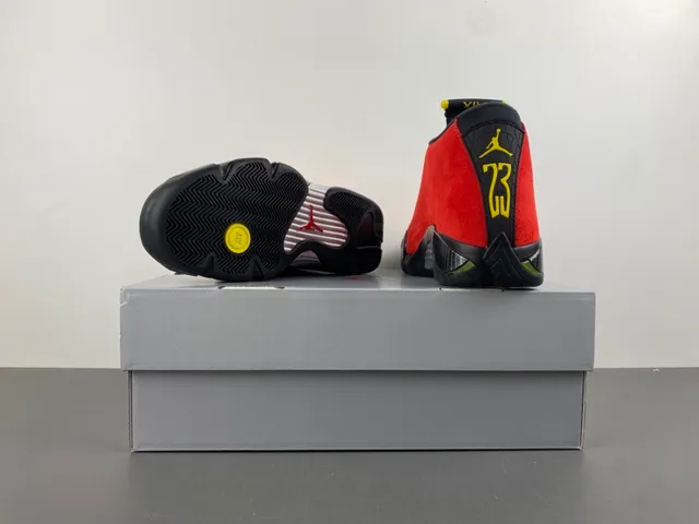 Air Jordan 14 Ferrari Red Suede Basketball Shoes 16