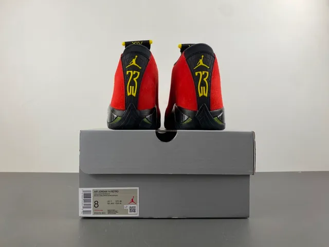 Air Jordan 14 Ferrari Red Suede Basketball Shoes 17