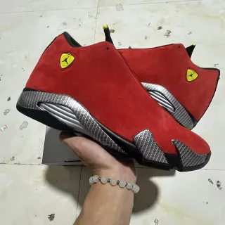 Air Jordan 14 Ferrari Zapatos de Baloncesto de Ante Rojo